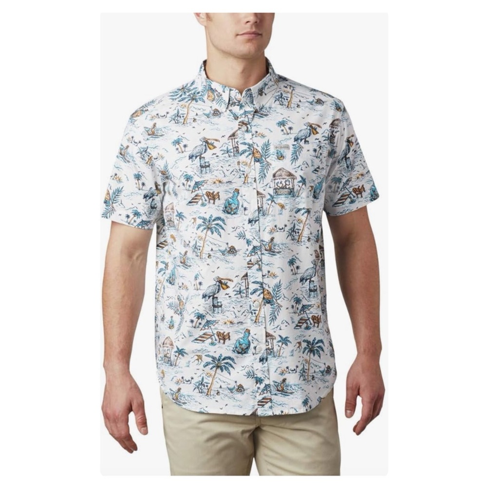 Columbia Rapid Rivers Lost in Paradise Regular Fit Short Sleeve Button Up